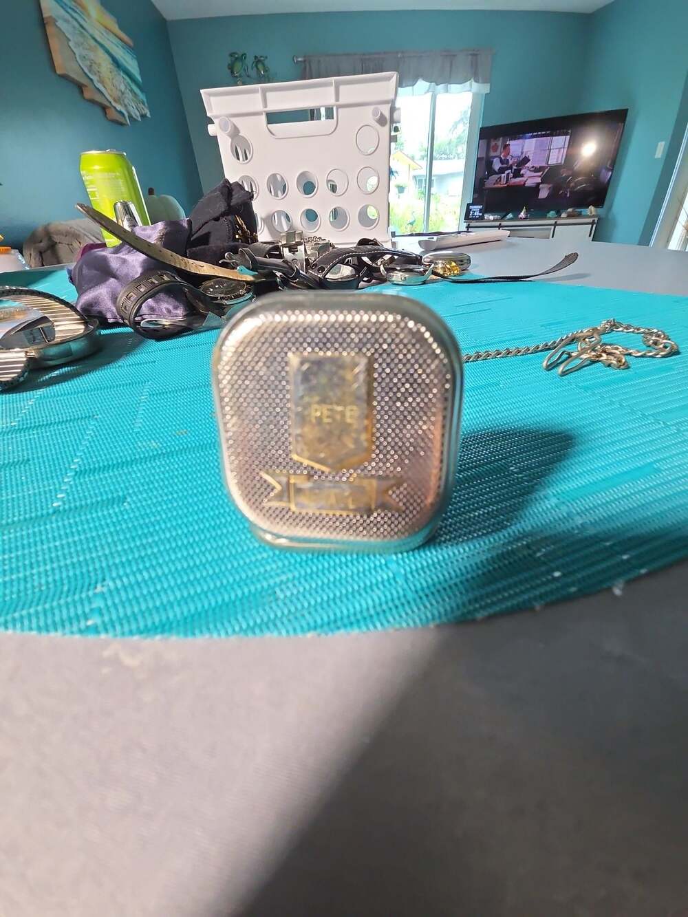 Vintage Personalized 'PETE' Pocket Watch with Chain